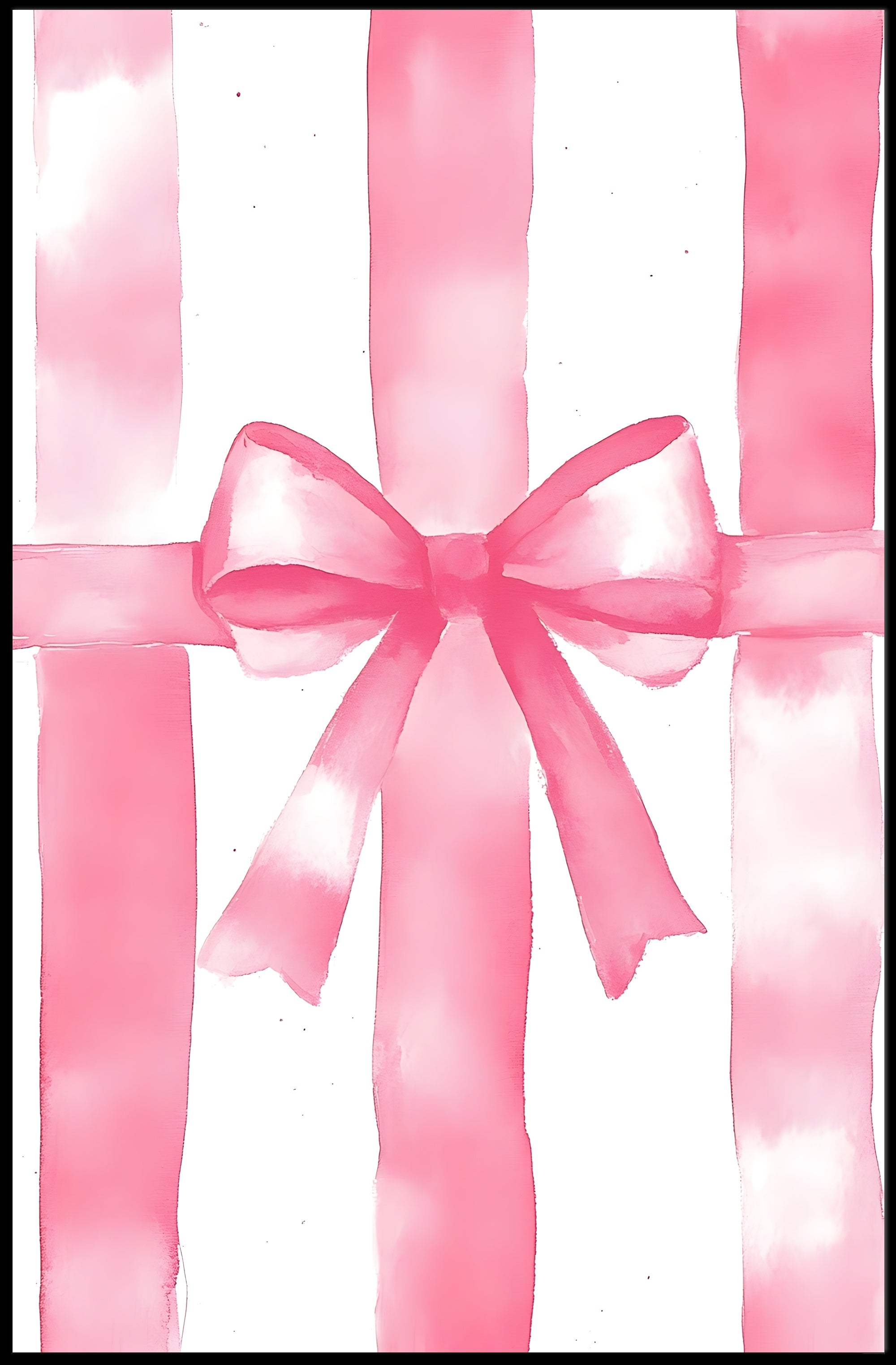 Pink Ribbon Gift Design Decorative Poster Wall Art