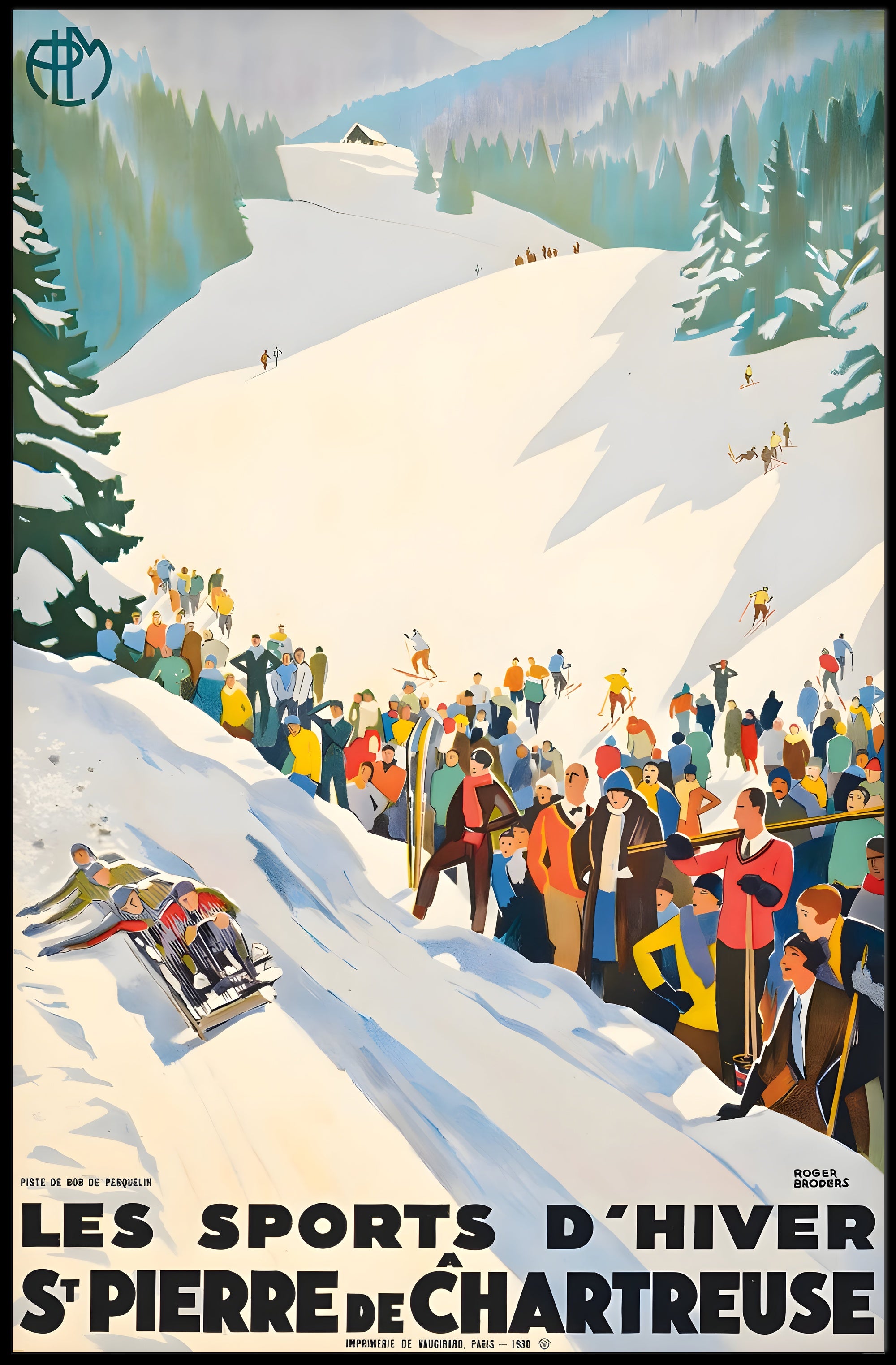 Winter Sports at St. Pierre de Chartreuse Poster PosterGoat