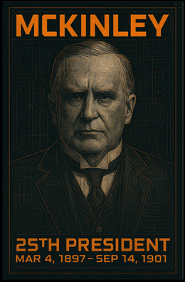 William McKinley 25th President of the United States Techno Schematic Poster