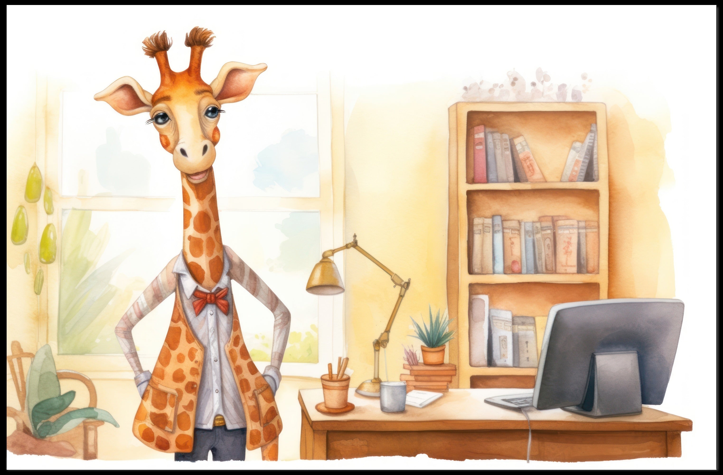 The Giraffe Librarian Poster