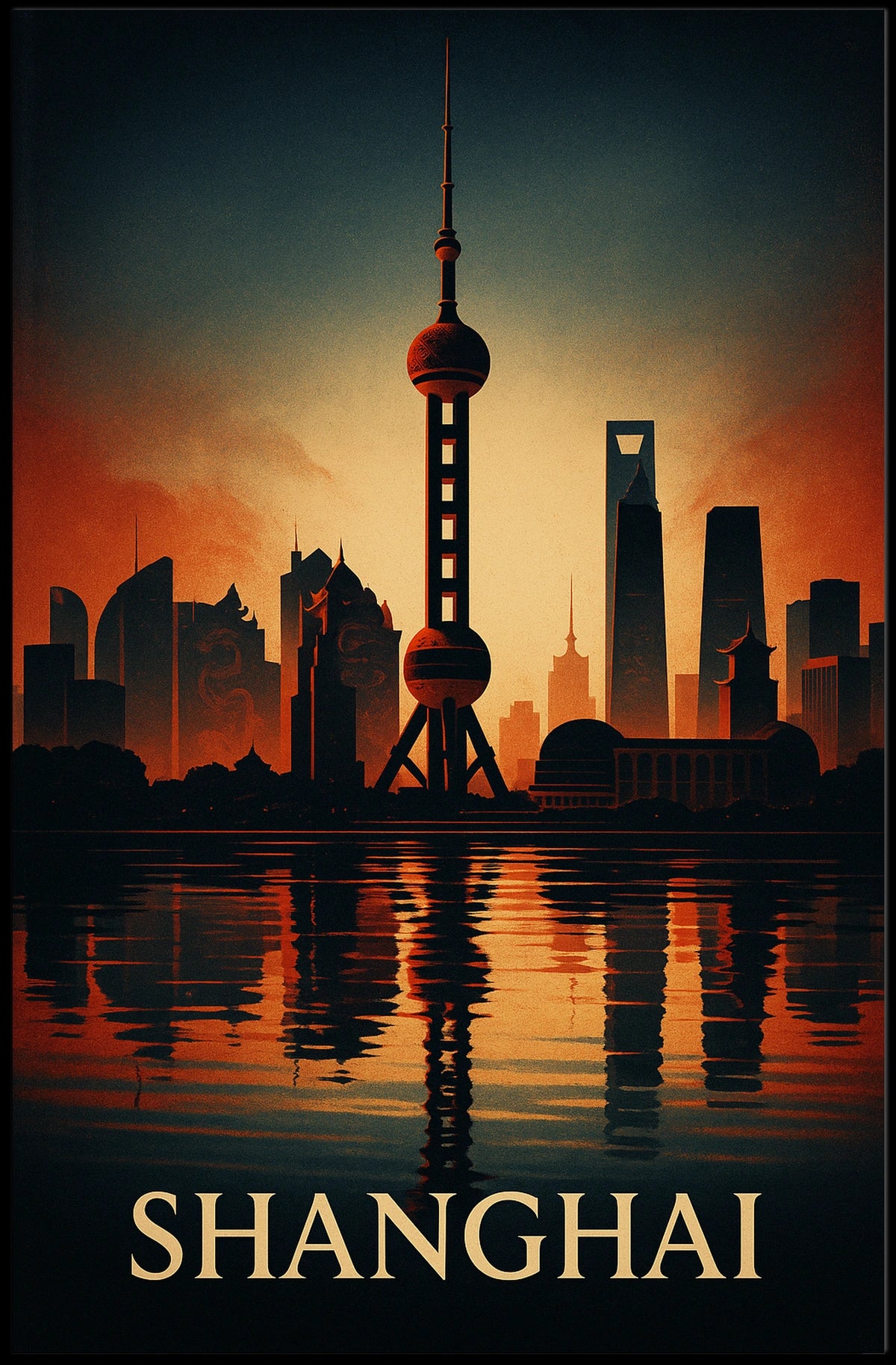 Shanghai Skyline Poster