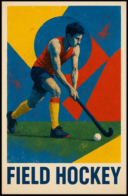 Dynamic Field Hockey Sports Art Poster