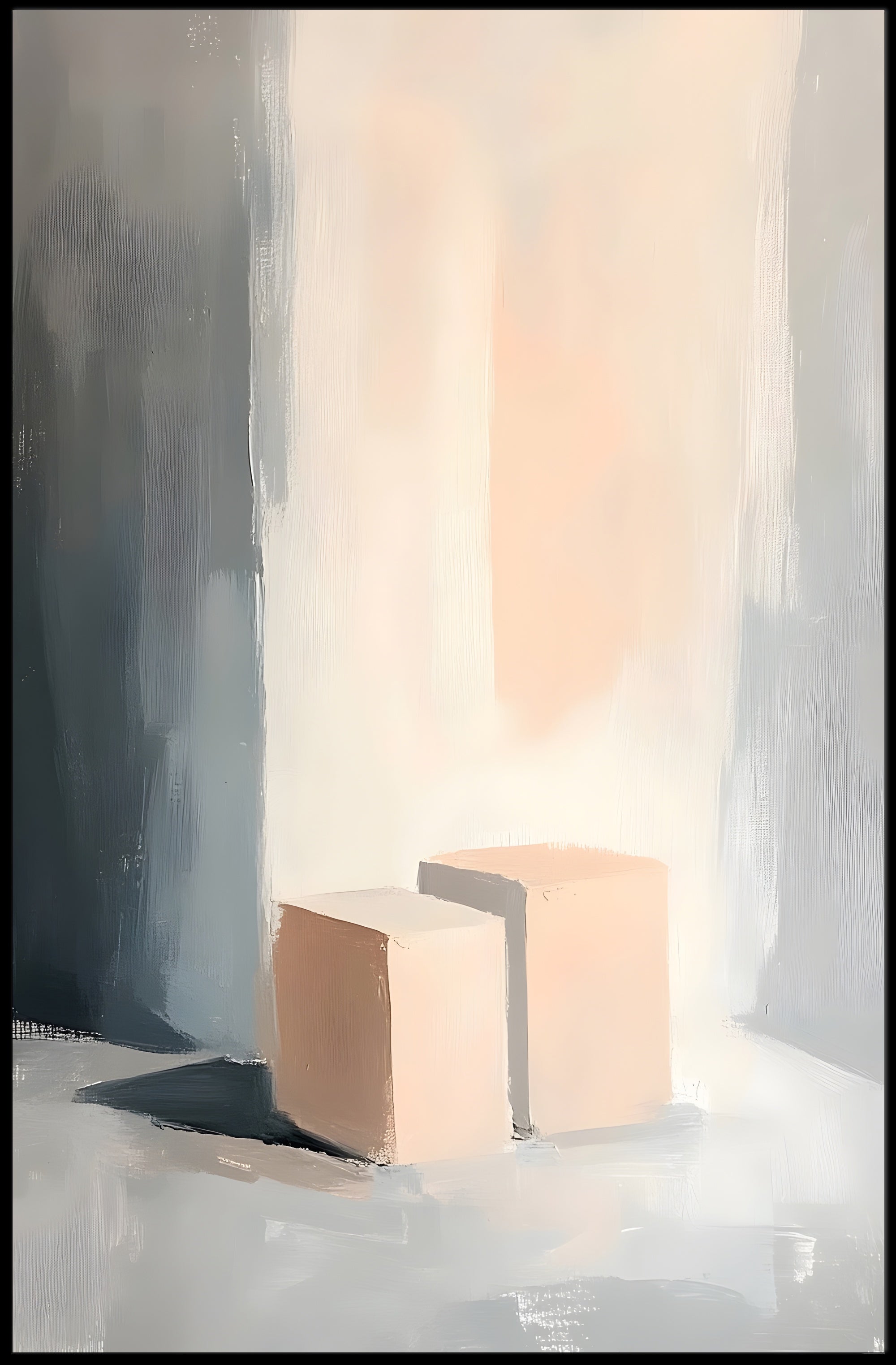 Abstract Cubes Poster Modern Minimalist Wall Art