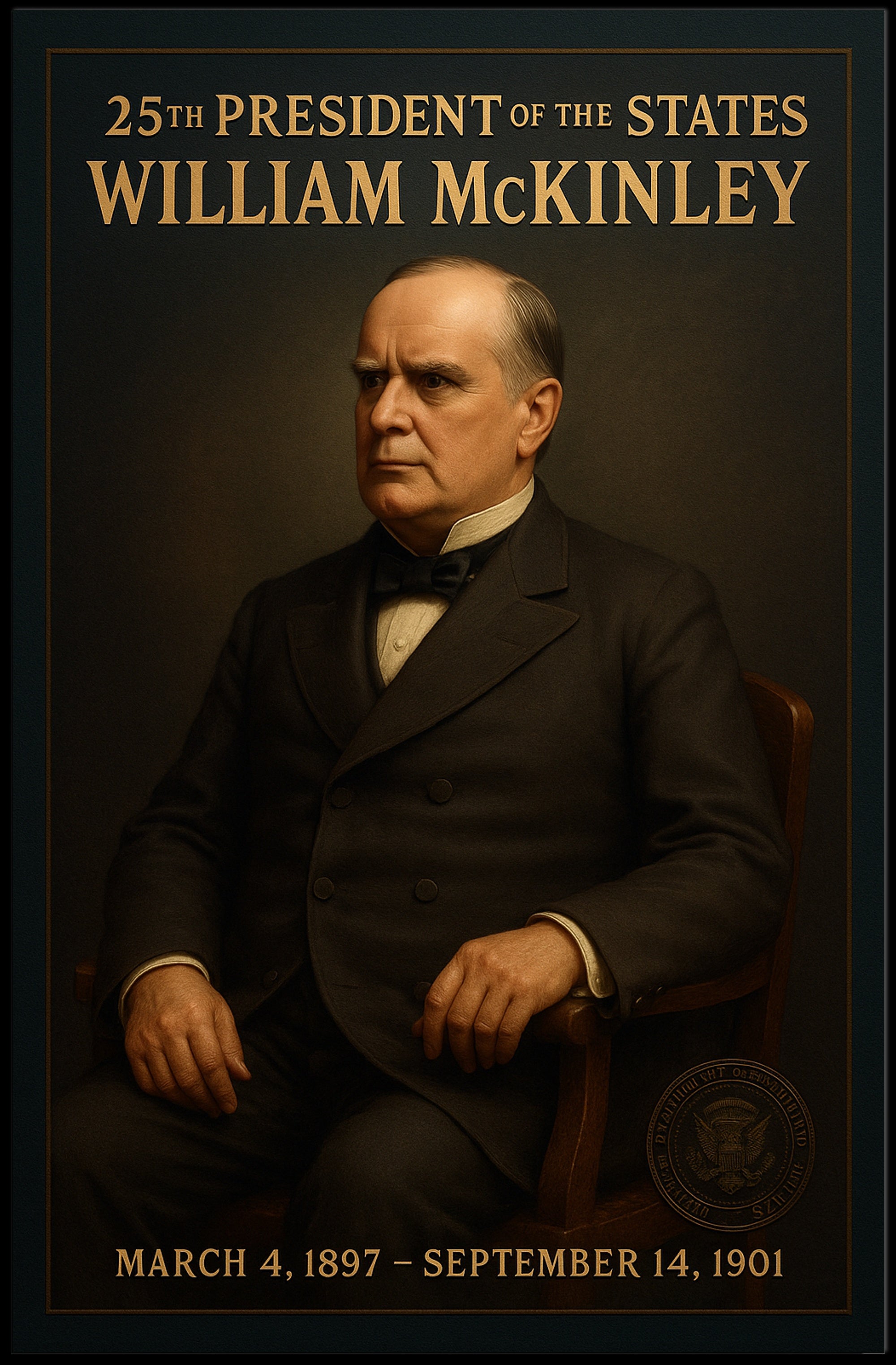 William McKinley Historical Portrait Presidential Poster PosterGoat