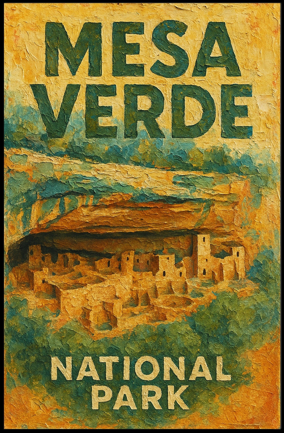 Mesa Verde Scenic Vintage National Park Poster