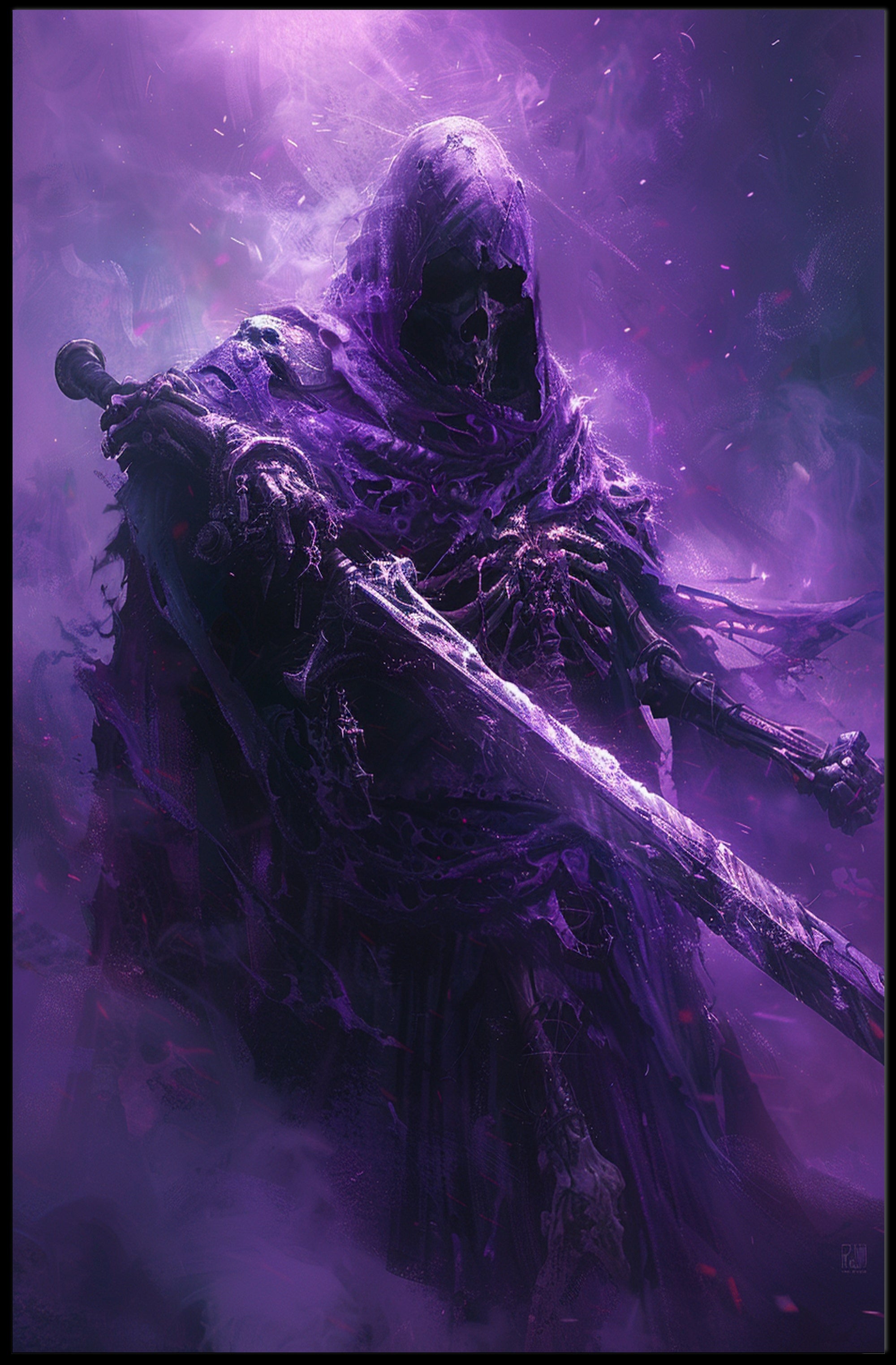 Ethereal Skeletal Knight Unveils Mystical Fantasy Realm Poster PosterGoat