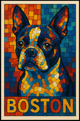 Boston Terrier Mosaic Poster