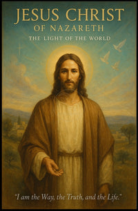 Jesus Christ Serenity in Pastoral Landscape Religious Poster