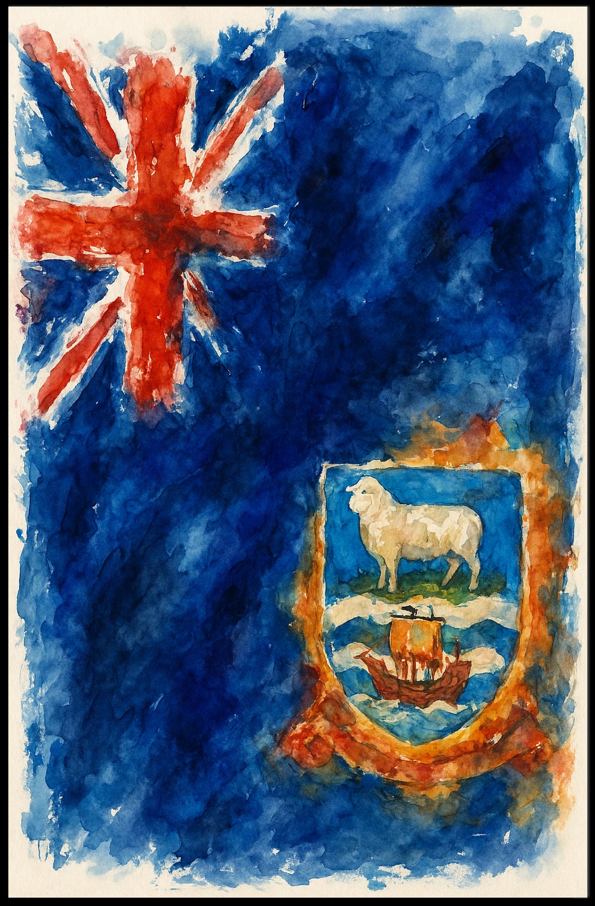 Falkland Islands Flag Art Poster