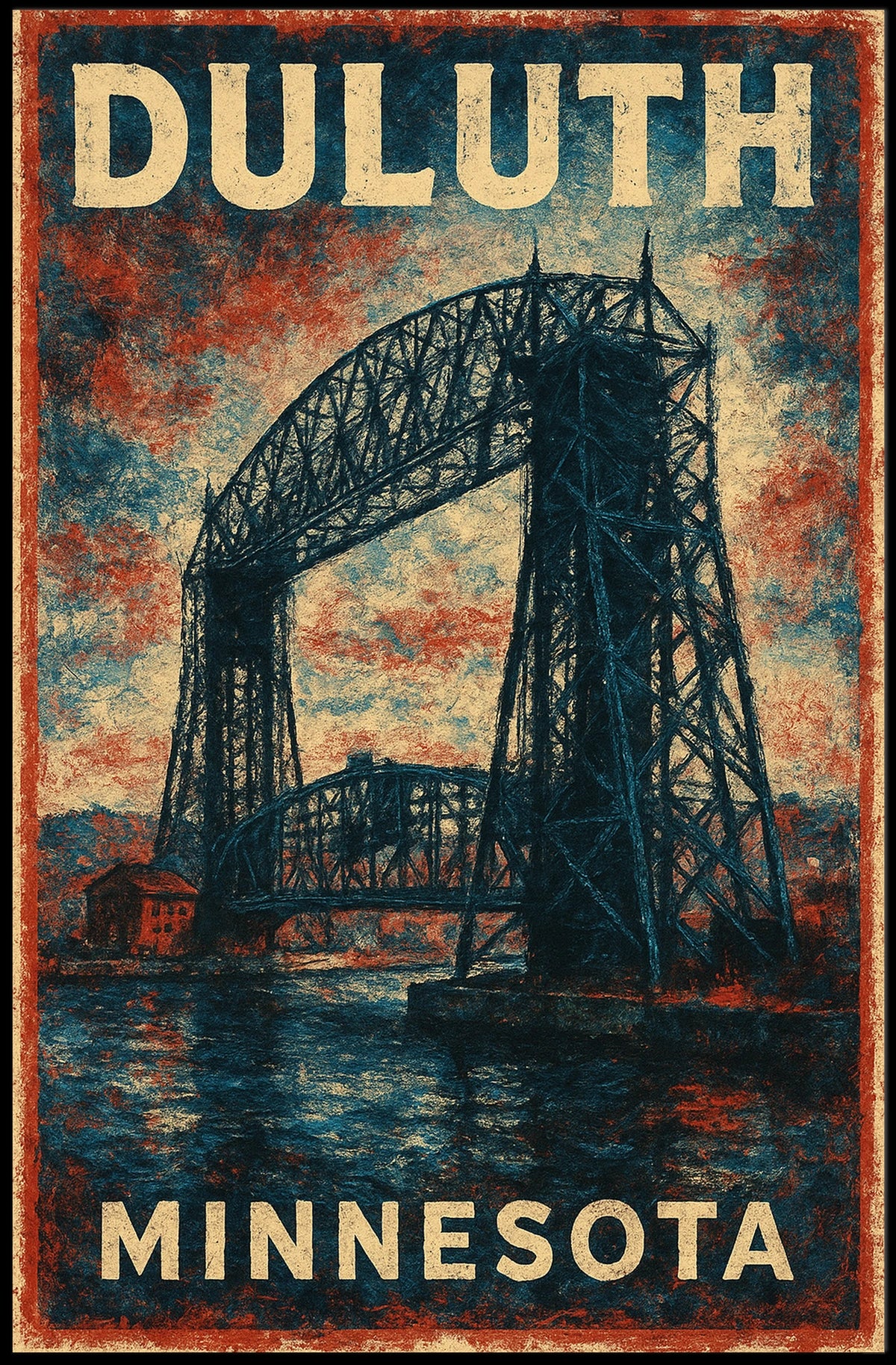 Duluth Minnesota Cityscape Traveler Poster