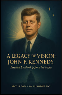 JFK Commemorative Leadership Poster: Vintage Celestial Tribute