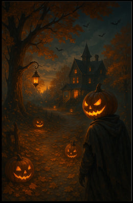 Halloween Night At The Haunted House Poster