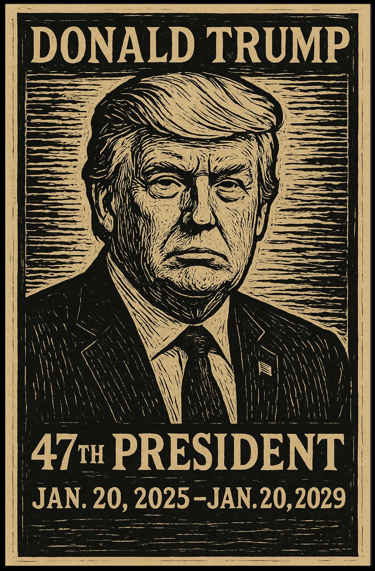 Donald Trump Patriot Visionary Expressionism Poster