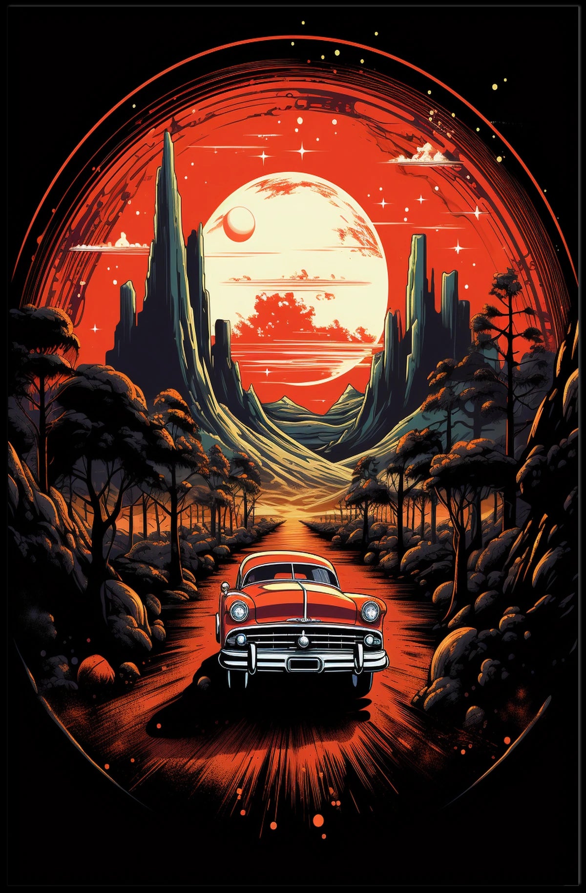 Journey Through a Cosmic Landscape Poster
