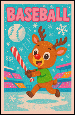 Holiday Baseball Fun Poster