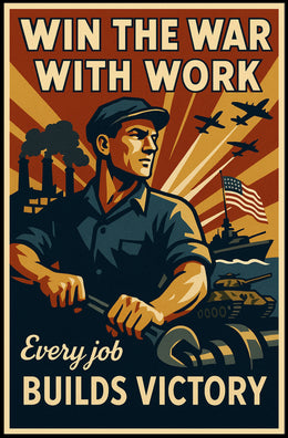 World War II Home-Front Labor Propaganda Poster