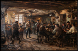 19th-Century European Tavern Scene Art Poster