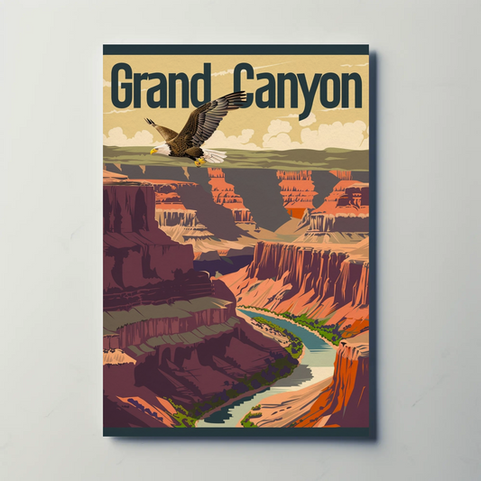 Grand Canyon Vintage Poster - Eagle Flight