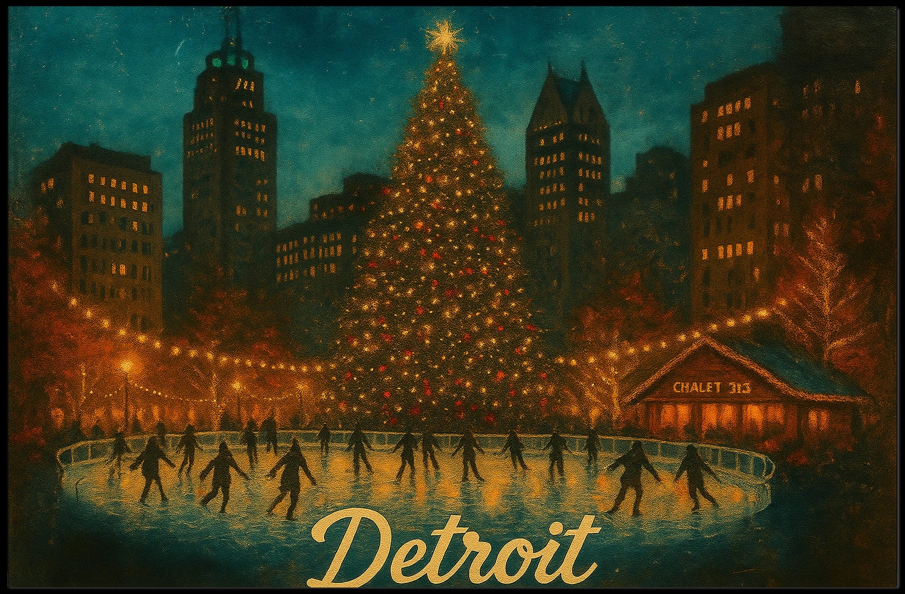 Detroit Winter Wonderland Poster