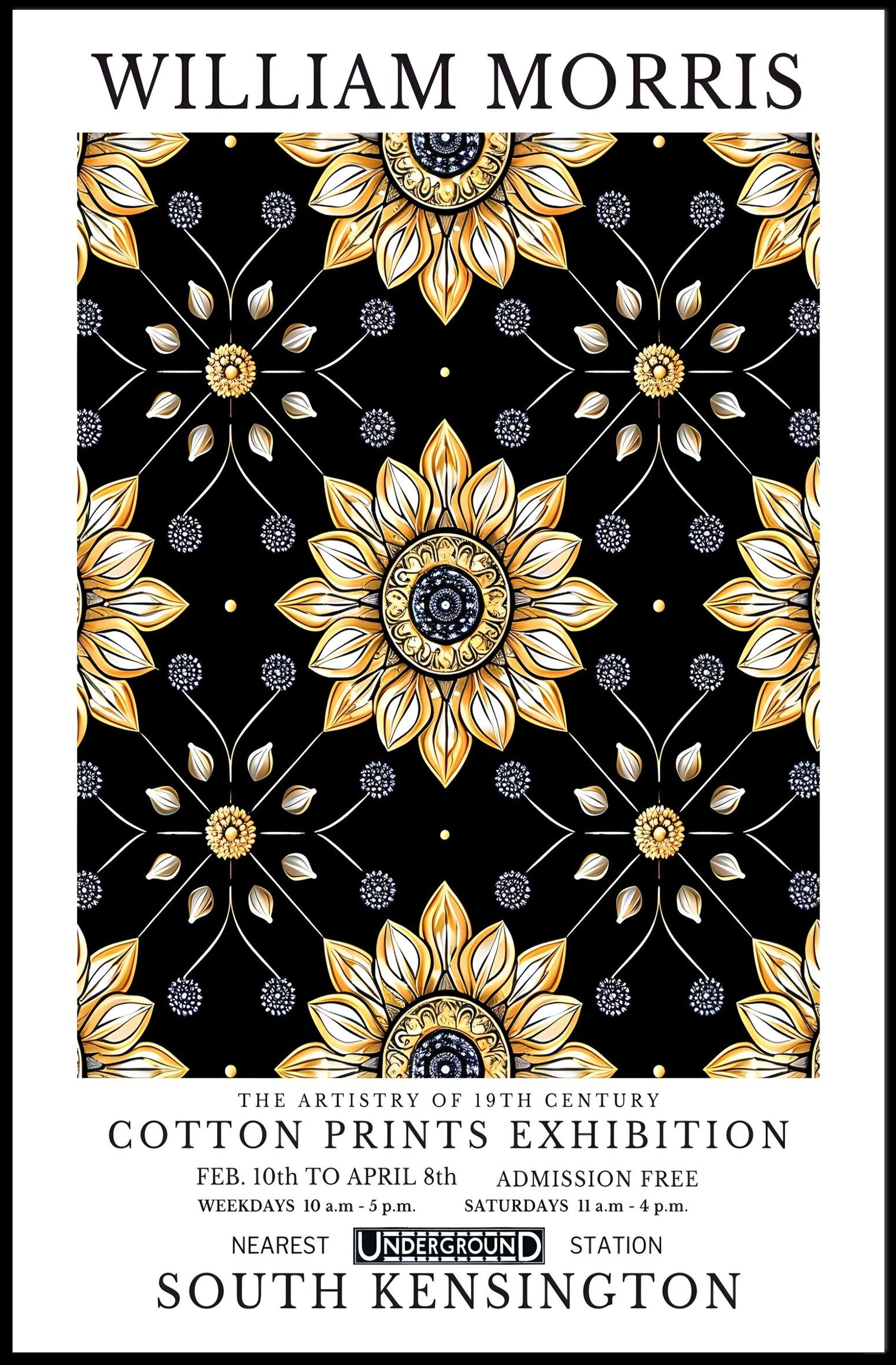 William Morris Cotton Prints Exhibition Poster