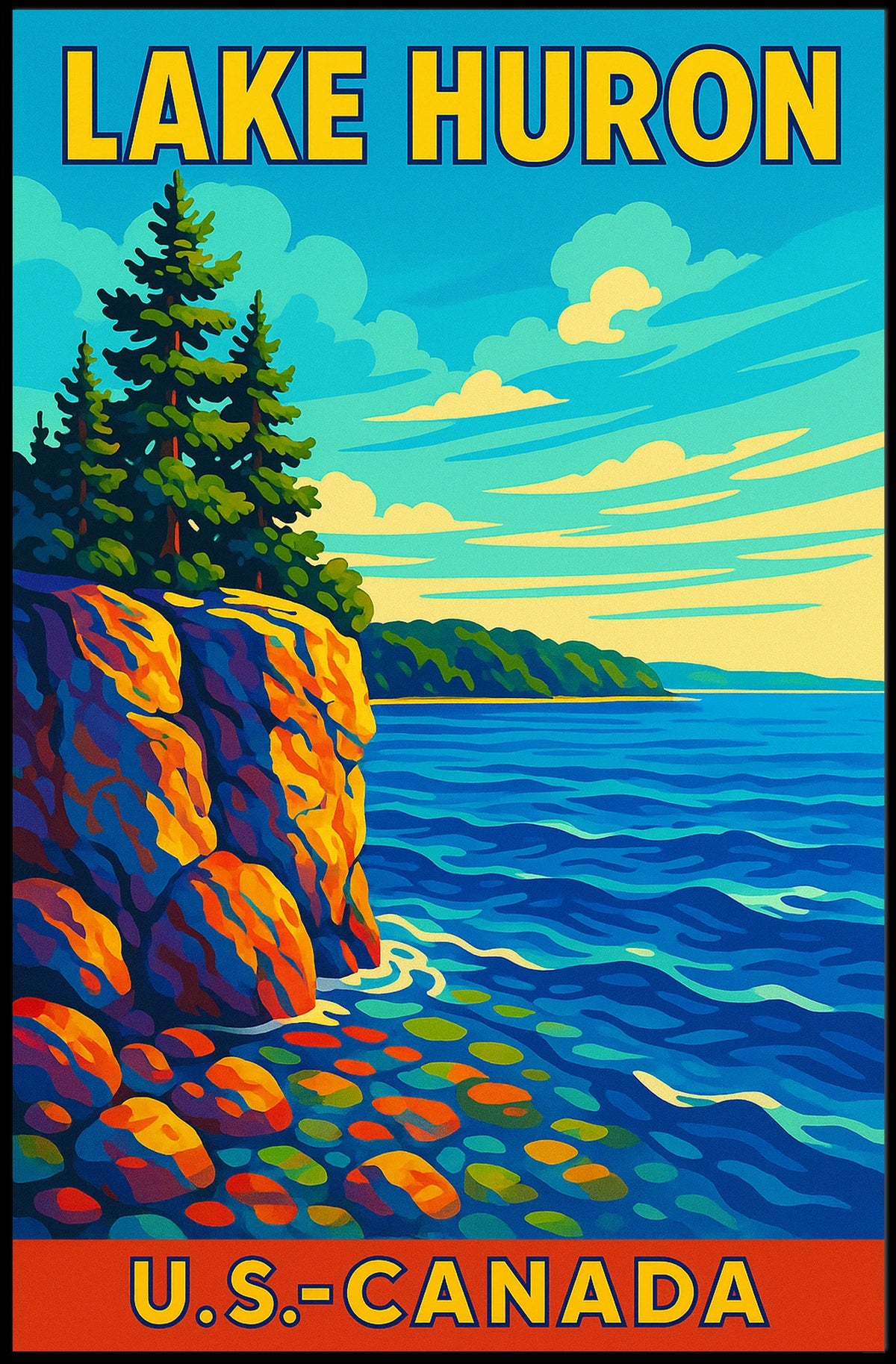 Lake Huron Travel Poster