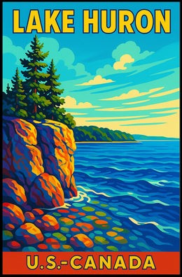 Lake Huron Travel Poster