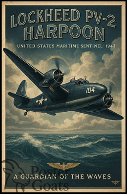Lockheed PV-2 Harpoon WWII Aircraft Vintage Poster