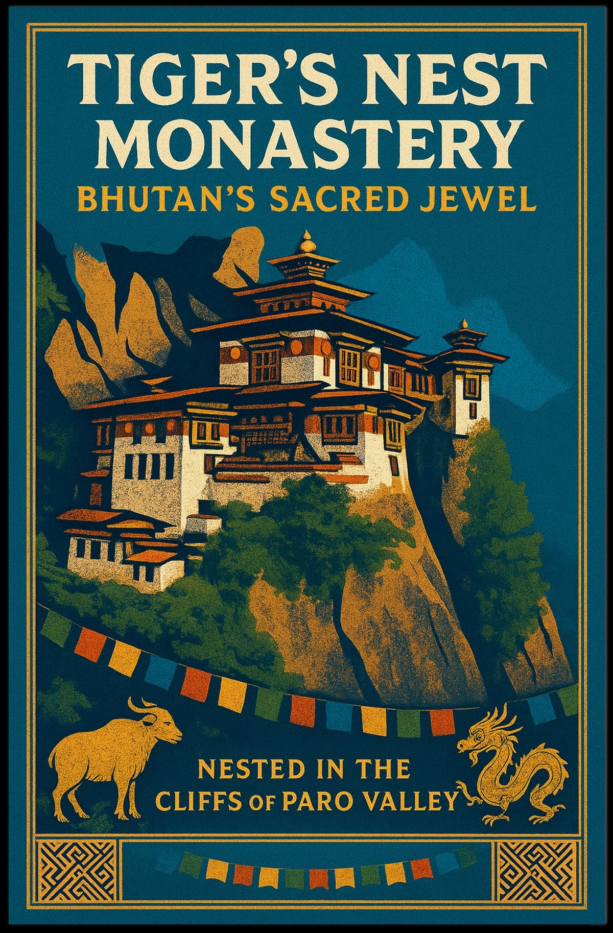 Tigers Nest Monastery Bhutans Sacred Jewel Poster