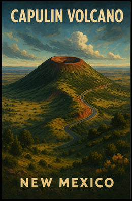 Capulin Volcano Vintage Travel Wanderlust Poster