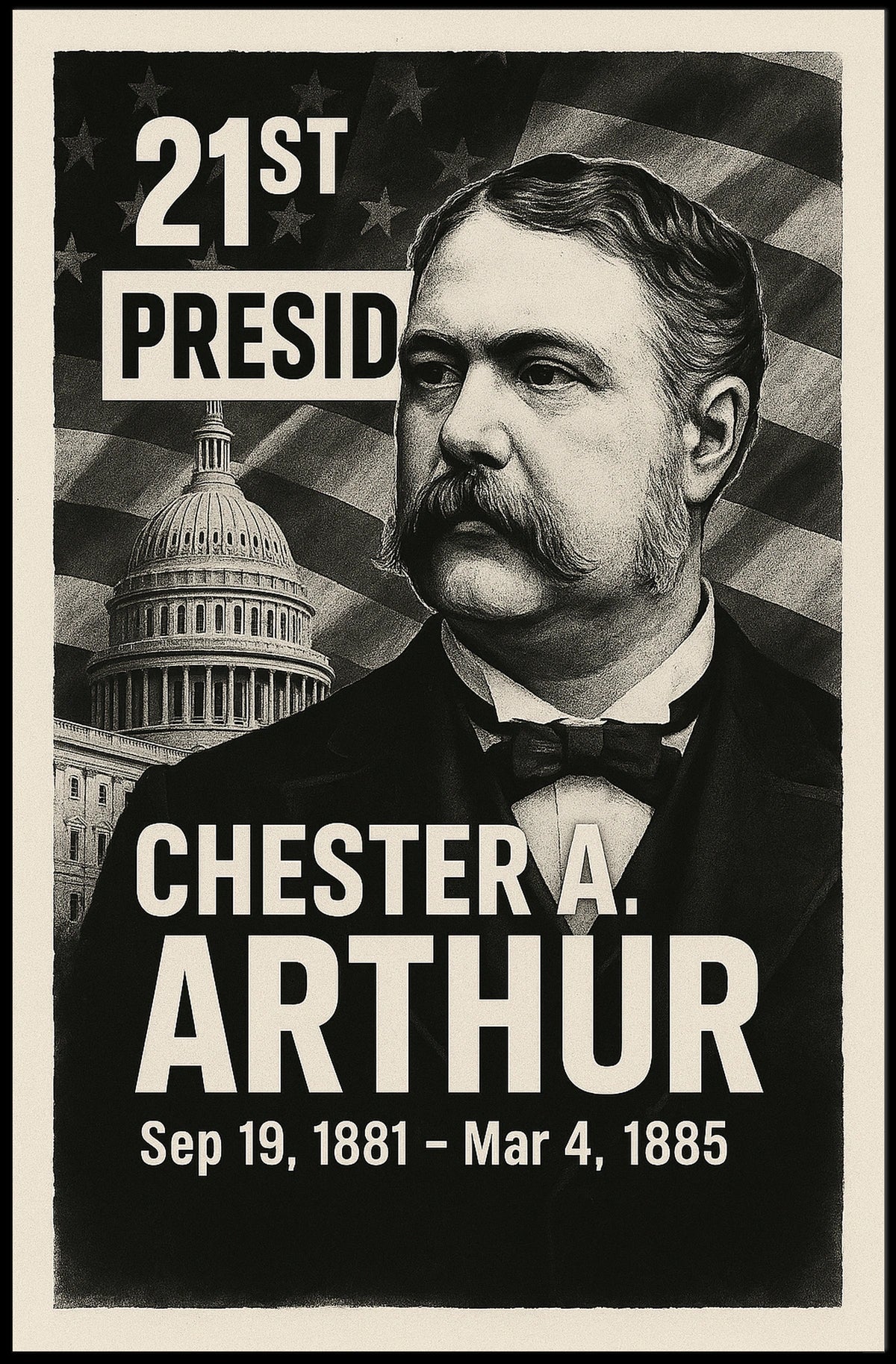 Chester A. Arthur 21st President of the United States Digital Montaje Poster