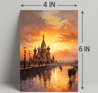 Sunset Over St. BasilS Cathedral Poster