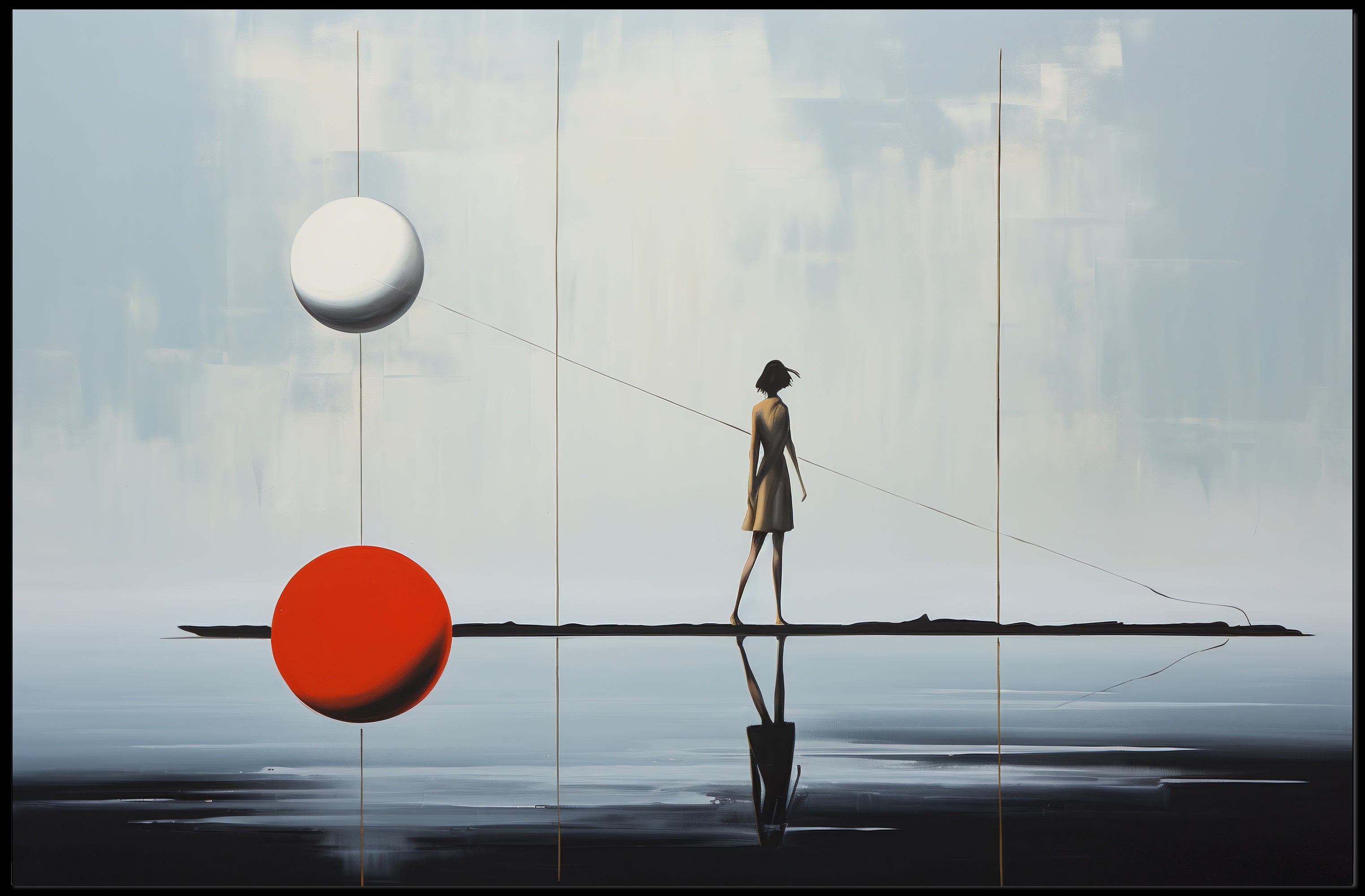Ethereal Balance Surreal Reflection Artwork Poster