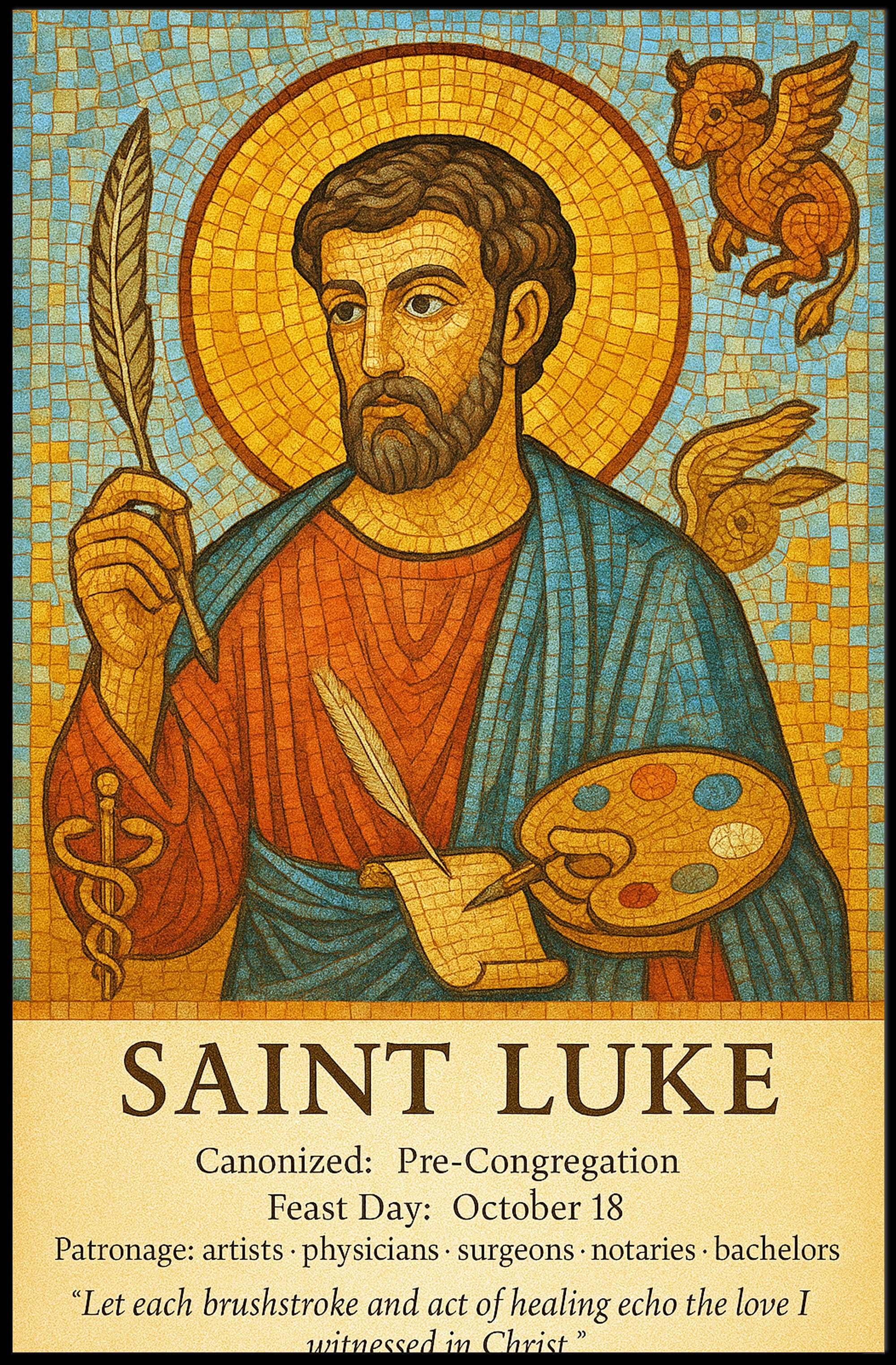 Saint Luke Patron of Artists and Healers Poster PosterGoat