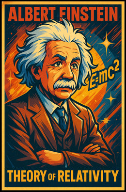 Einstein Relativity Vintage Cosmic Science Poster