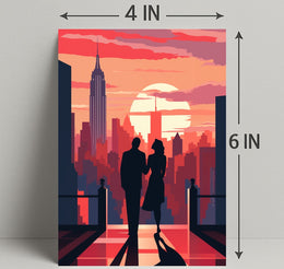Sunset Silhouettes In The City Poster