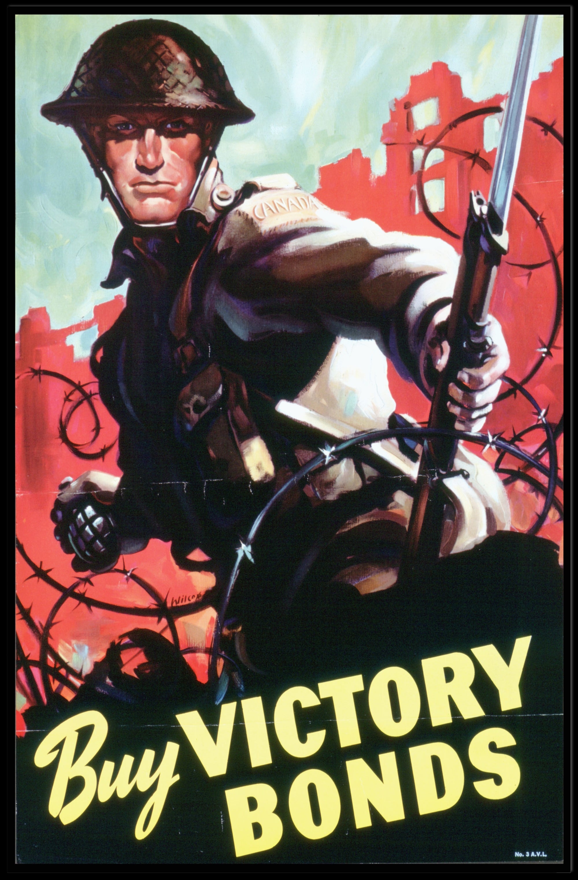 Canadian WWII Soldier Poster: Dramatic Military Artwork