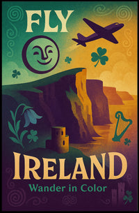 Fly To Ireland Wander In Color Poster