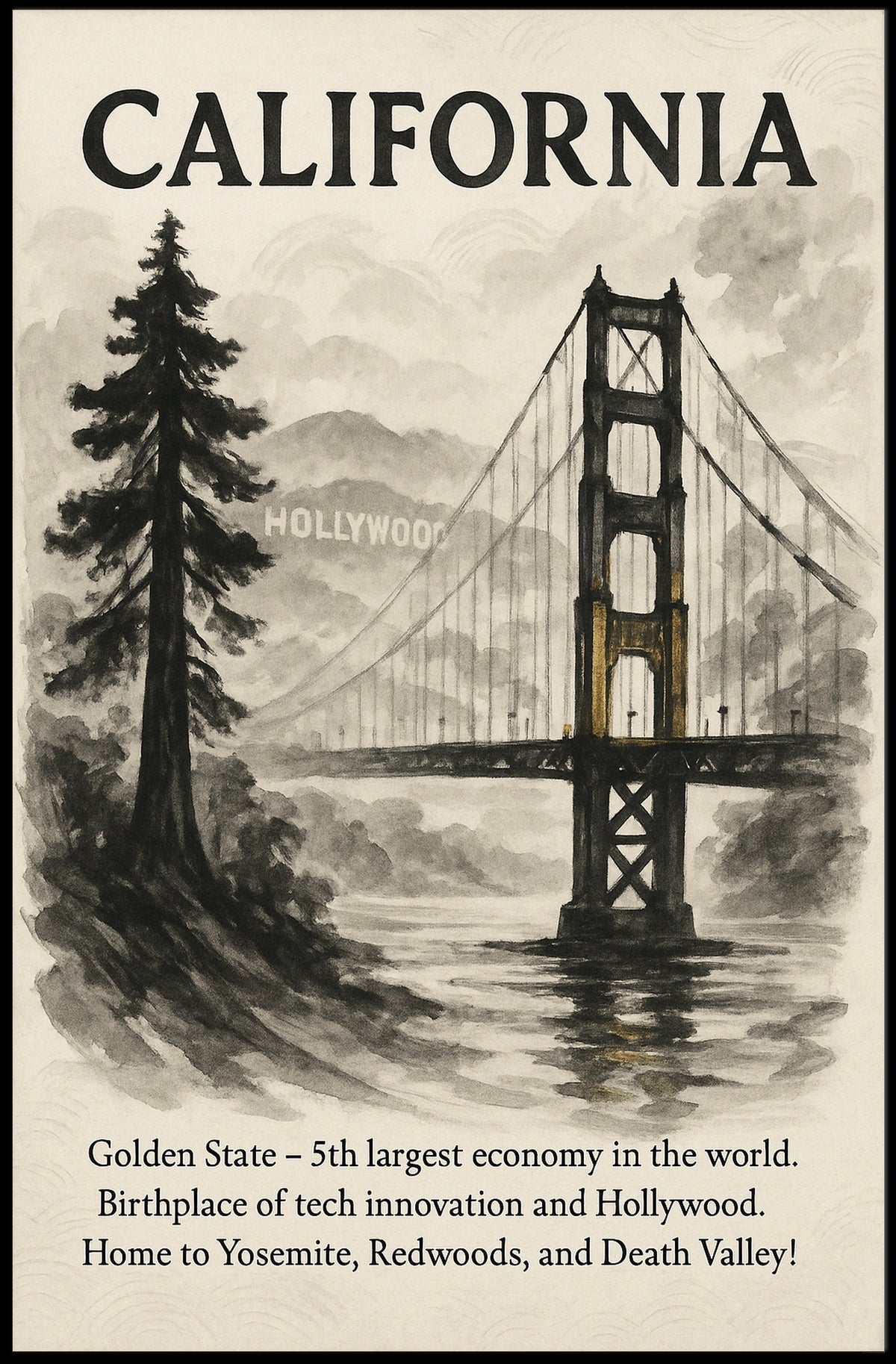 California The Golden State Poster