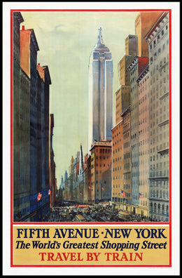 New York City Fifth Avenue Poster Vintage Wall Art