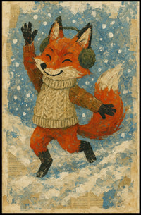 Winter Fox Delight Poster