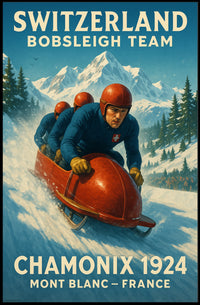 Switzerland Bobsleigh Team Chamonix 1924 Poster