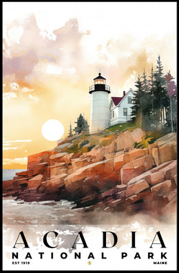 Acadia Watercolor Wall Art Poster