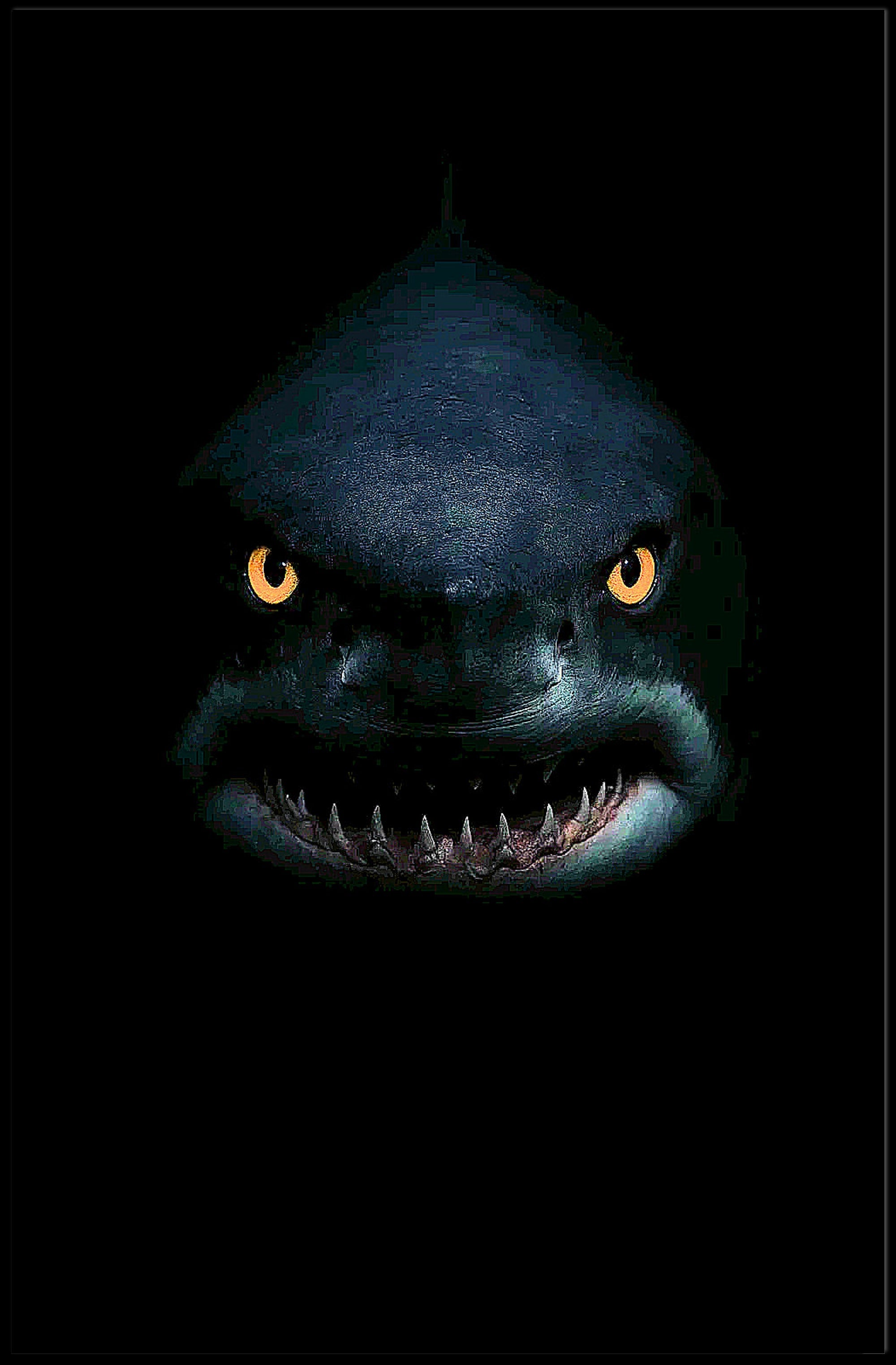 Shark's Menacing Glare: Realistic Animal Poster