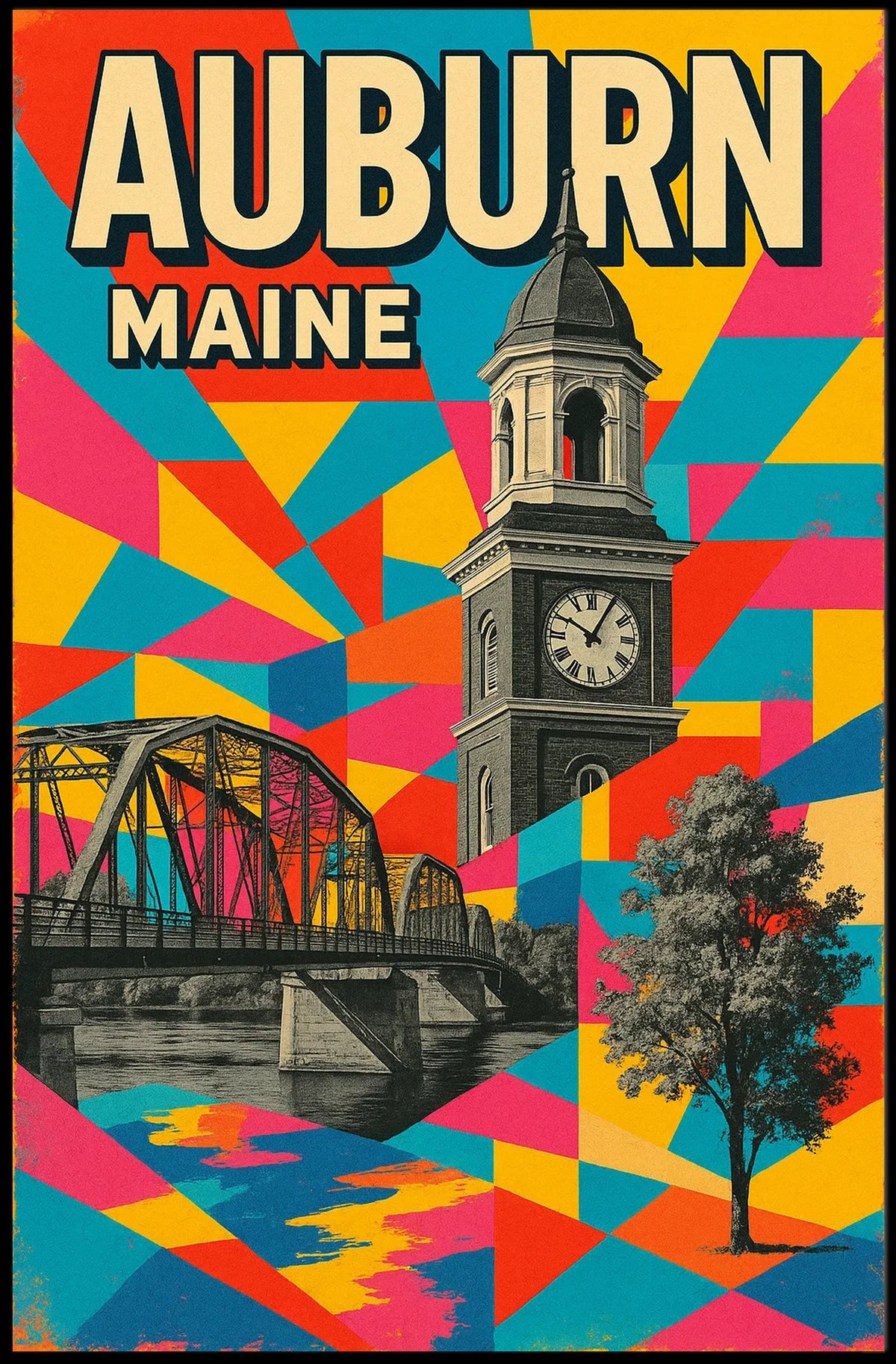 Auburn, Maine A Vibrant Tribute Poster