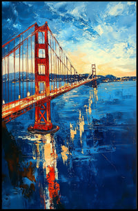Golden Gate Bridge Sunset Scenic Artwork Home Decor Poster