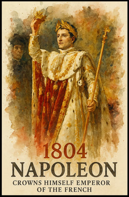 Napoleon Crowning Himself Emperor Historic Art Poster