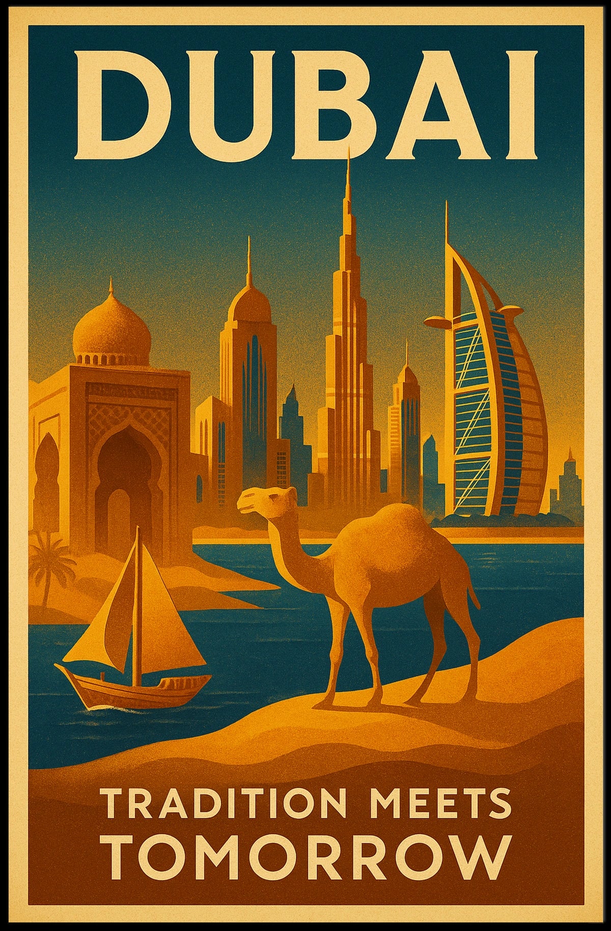 Dubai Skyline Poster Where Tradition Meets Tomorrow Decor