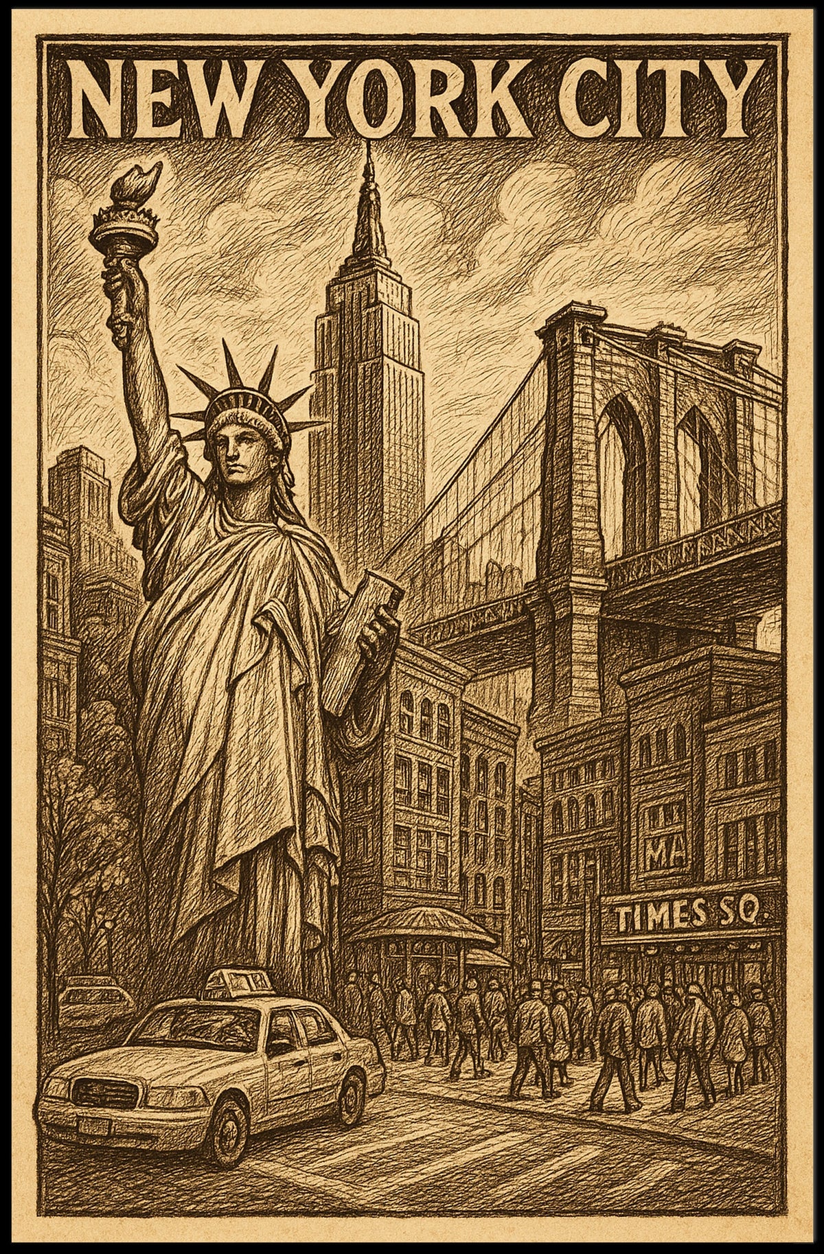 Iconic New York City Vintage Poster For NYC Lovers And Fans
