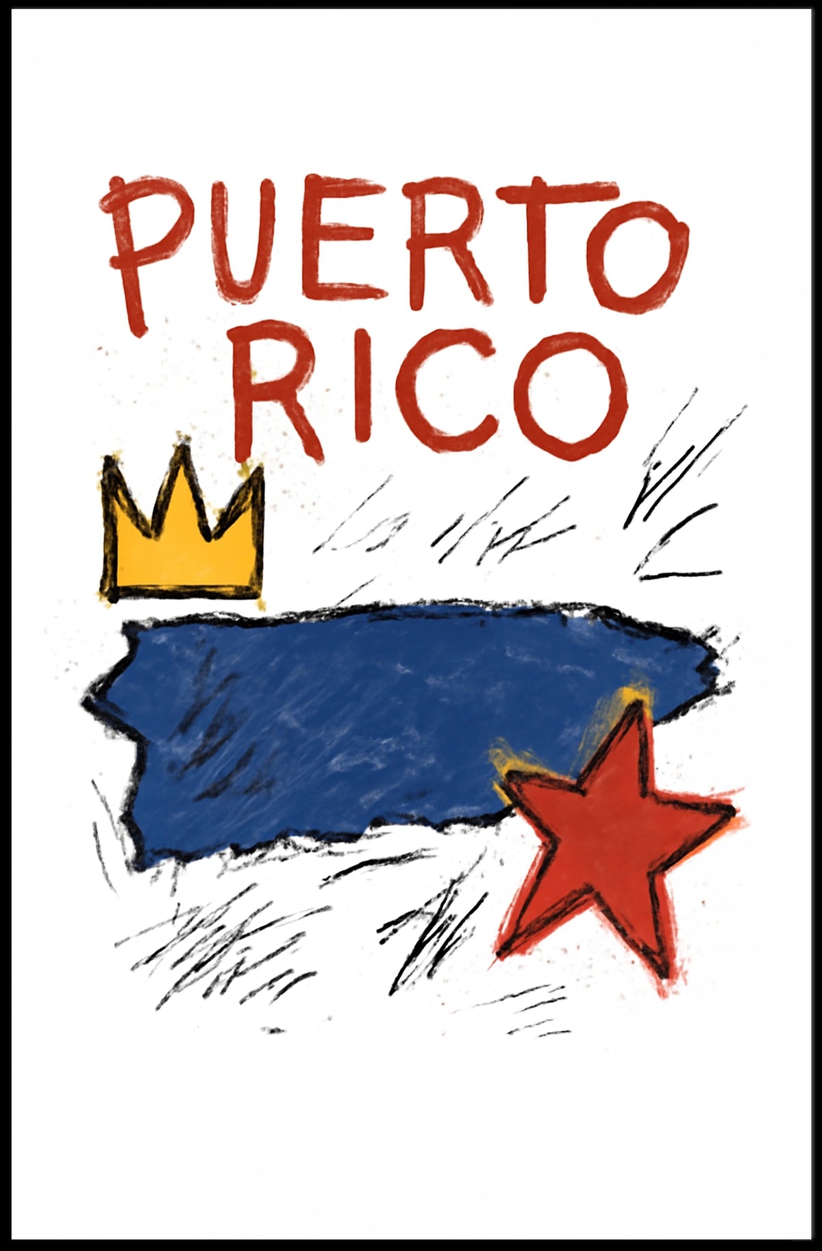 Puerto Rico Artistic Tribute Poster