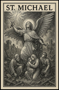 Saint Michael Archangel Stylized Art Poster